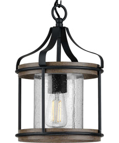 Brenham Black 1-Light Outdoor Pendant Matte Black