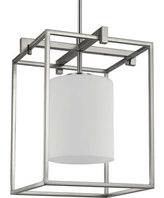 Chadwick 1-Light Etched Opal Glass Modern Pendant Light Brushed Nickel