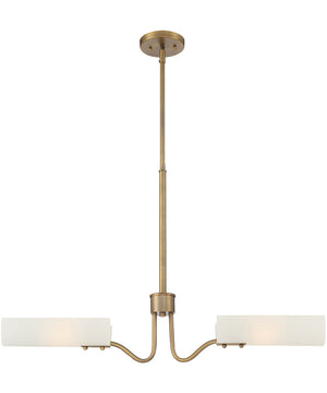 Manhasset 2 Light Island Old Satin Brass