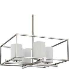 Chadwick 4-Light Etched Opal Glass Modern Chandelier Light Brushed Nickel