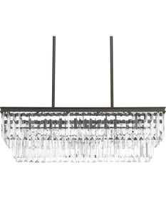 Glimmer 4-Light Luxe Linear Chandelier Light Antique Bronze