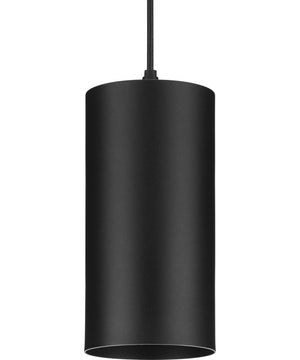 6"  Outdoor LED Aluminum Cylinder Cord-Mount Hanging Light Black