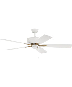 Pro Plus 52" Fan Ceiling Fan (Blades Included) White/Satin Brass