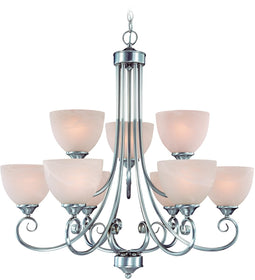 31"W Raleigh 9-Light Chandelier Satin Nickel