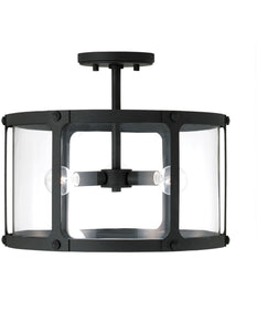 Brennen 3-Light Dual-Mount Semi-Flush/Pendant Mount In Black Iron