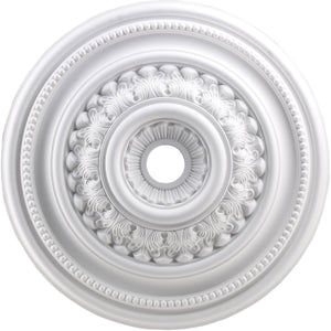 4"W English Study Ceiling Medallion White