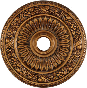 24"W Floral Wreath Ceiling Medallion Antique Bronze